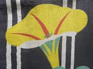 アンティーク　朝顔模様単衣着物